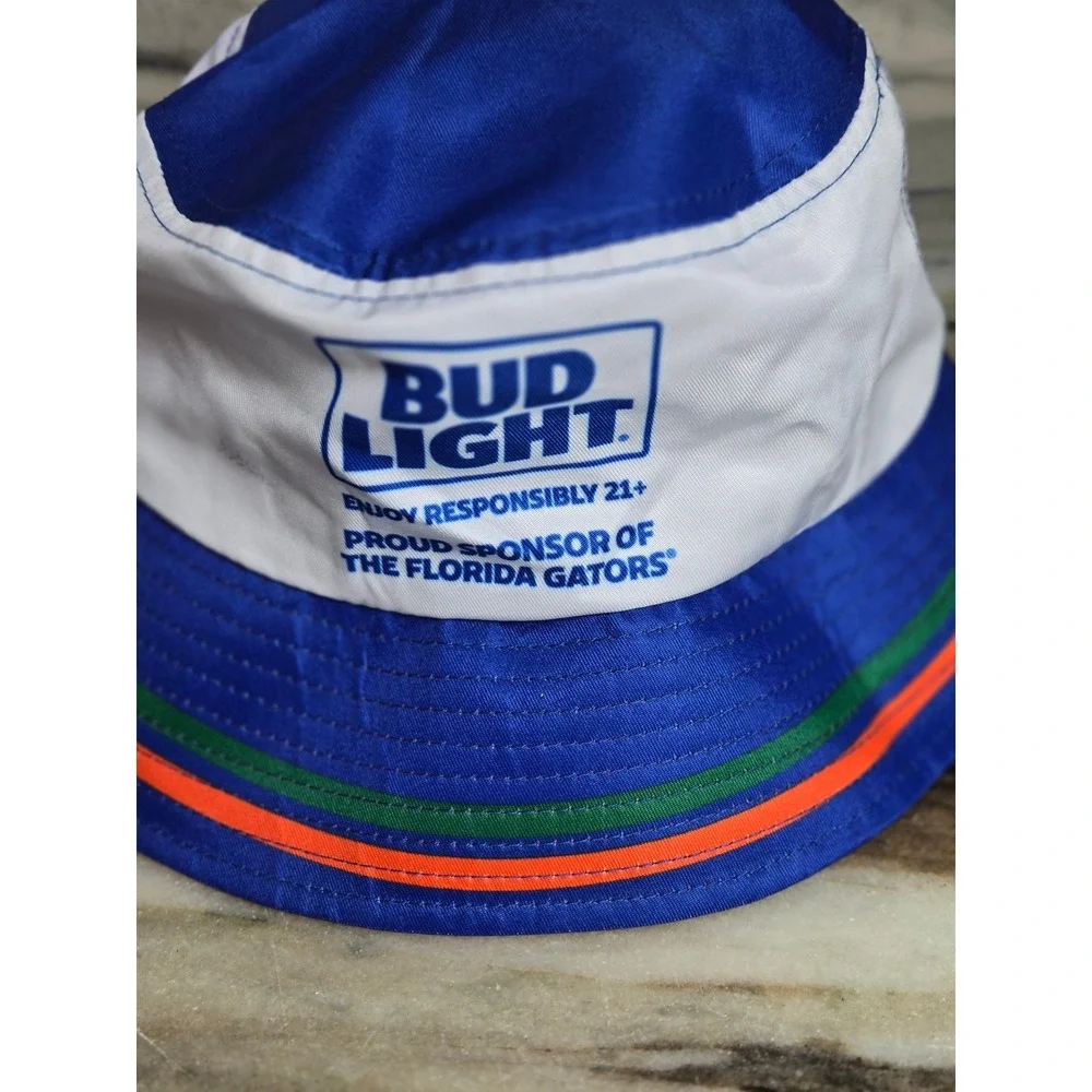 Bud Light Florida Gators Bucket Hat Blue White Orange M/L NCAA Sportswear‎